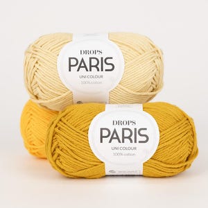 DROPS Paris 100% Cotton Aran Weight Yarn, Soft Natural Crochet  Yarn - 50g 82 Yards