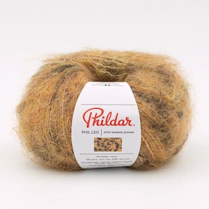 Mohair Yarn - Knitting Yarn Phildar LEO - Trendy print aran weight yarn - Leopard print yarn - Fancy yarn