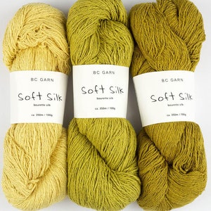 Fil de soie Bourette BC Garn SOFT SILK Fil de soie brute 100 grammes 350 mètres (382 yards) Fil de poids sportif