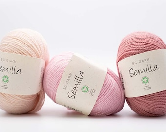 BC Garn SEMILLA Organic wool yarn 50 grams 160 meters (175 yards) Sport weight yarn