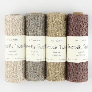 Fil de soie Tussah pour tricoter BC Garn Fil TUSSAH TWEED 50 g 273 yards (250 m) Fil épais