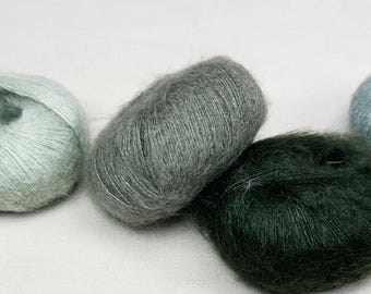Strickarbeit für Olive SOFT SILK MOHAIR Garn: Lace Gewicht, 25 Gramm 246 Meter