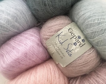 Gepard yarn Kid Seta Mohair Silk Lace Yarn, 70/30 Mohair Silk