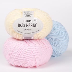 Superwash merino wool DROPS Baby Merino sport weight yarn