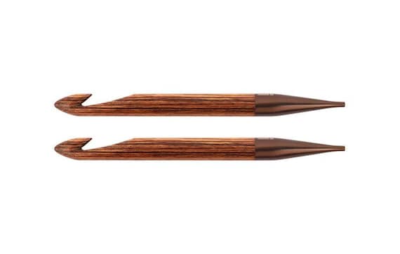 Tunisian crochet hooks knitpro ginger - wooden crochet hook tips - afghan crochet hook interchangeable - crochet tools - crochet supplies