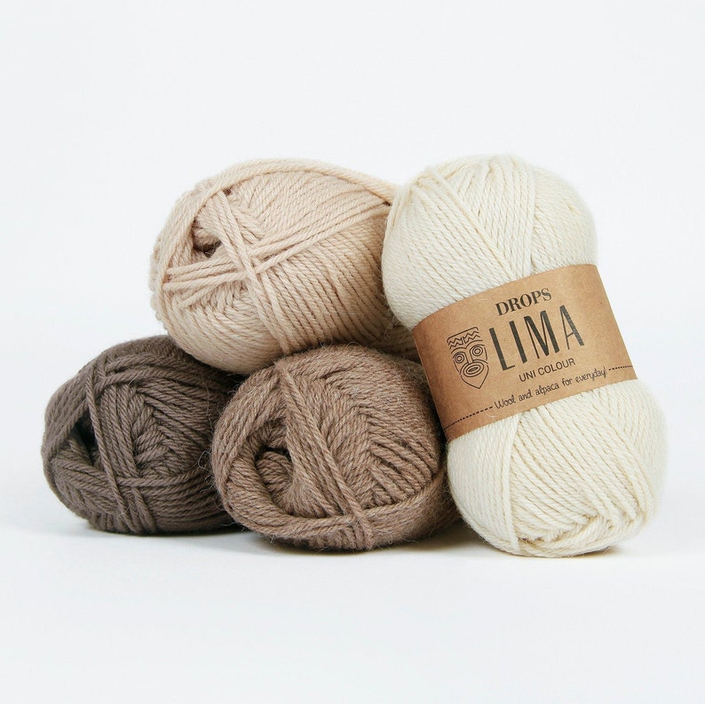 Wool yarn Knitting yarn Yarn worsted DK yarn Alpaca yarn DROPS Lima Winter yarn Knitting wool yarn Garnstudio yarn Crochet imagem 9