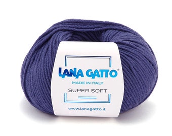 Lana Gatto SUPER SOFT Laine mérinos DK/Laine peignée légère - 50 g 125 m - Laine douce - Laine pour bébés