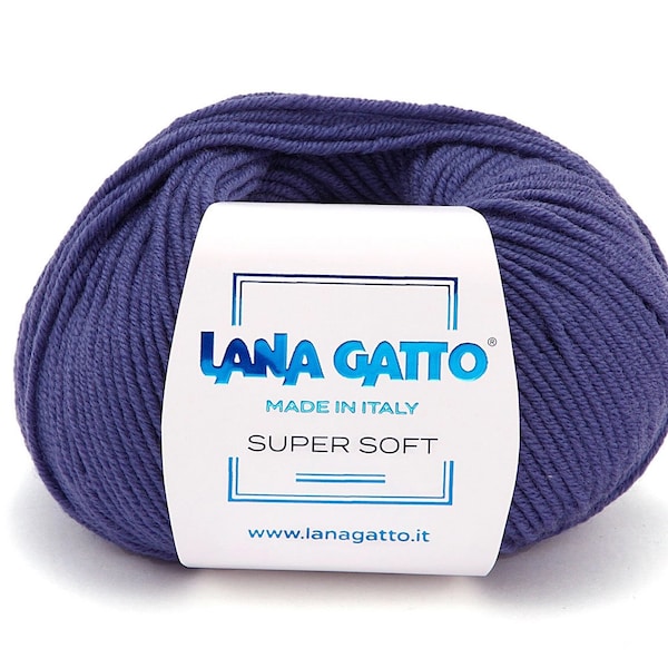 Lana Gatto SUPER SOFT Merino Wolle DK/Light Kammgarn - 50g 125m - Weiches Wolle Garn - Garn für Babys