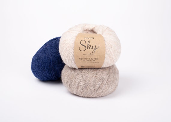 Baby Alpaca Yarn DK Yarn Knitting Wool Yarn Drops SKY Yarn Crochet Wool  Soft Yarn Yarn for Baby Yarn for Scarves 