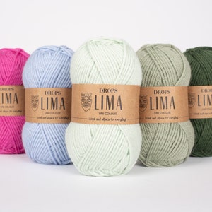 Wool yarn - Knitting yarn - Yarn worsted - DK yarn - Alpaca yarn - DROPS Lima - Winter yarn - Knitting wool yarn - Garnstudio yarn - Crochet