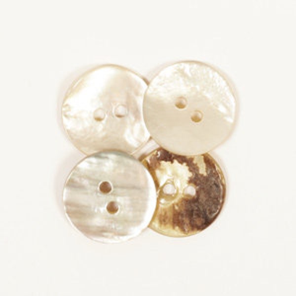 Boutons blancs 15 mm - Boutons coquillages - Boutons bébés - Boutons nacre - Boutons blancs - Boutons bébés | Quantité 1 bouton