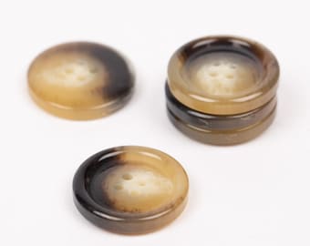 Round Buttons Burnt Horn imitation - One size 23 mm - Fashionable buttons for Cardigan - Quantity  and price per 1 button