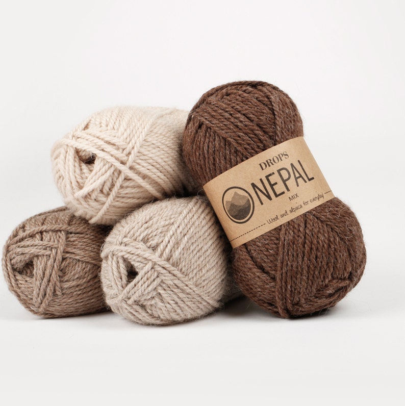 DROPS NEPAL Wool yarn Knitting yarn Aran weight yarn Worsted yarn Soft yarn Warm yarn Winter knitting Knitting yarn wool image 3