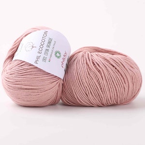 Organic cotton yarn Phildar ECOCOTON - eco friendly crochet and knitting yarn - cotton baby sport weight yarn