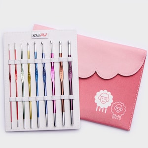 Colorful crochet hooks set - KnitPro Zing crochet hooks - Set of 9 crochet hooks - Aluminum hook - Crochet gift - Crochet tools
