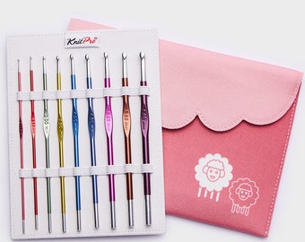 Kleurrijke haaknaaldenset - KnitPro Zing-haaknaalden - Set van 9 haaknaalden - Aluminiumnaald - Haakcadeau - Haakgereedschap