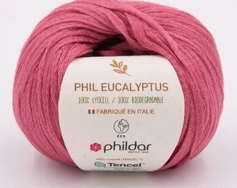 Fil ruban, fil d'eucalyptus, fil aran, fil d'été, fil biodégradable Phildar EUCALYPTUS, fil lyocell pour crochet et tricot
