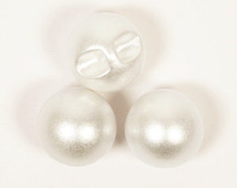 Pearl ball shaped buttons 12 mm - White buttons pearl - Buttons for clothing - Buttons for crafts - Faux pearl buttons | Quantity 1 piece