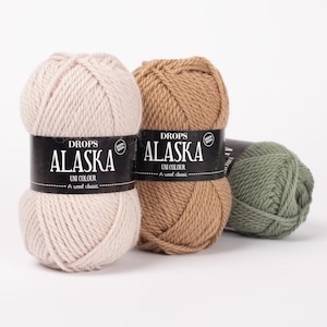Filato per maglieria peso aran - Filato pettinato - Filato in pura lana per cappelli, maglioni, guanti e calzini - Lana certificata - Drops Alaska