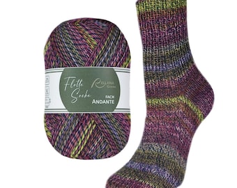 Socks Yarn ANDANTE 6 ply from RELLANA 150 g 375 m, Yarn for socks, Superwash wool, Sport weight yarn, 1 skein for one pair of socks
