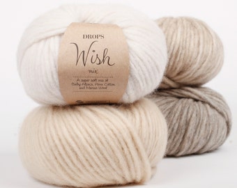 Chunky Wool Yarn Big Yarn Bulky Yarn DROPS SNOW ESKIMO Felting Yarn Winter  Yarn Knitting Yarn Crochet Yarn Feltable Yarn 