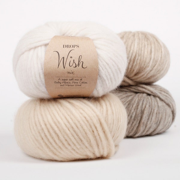 CLEARANCE SALE Drops Wish - Bulky yarn - Chunky wool yarn - Big yarn - Chunky yarn - Felting yarn - Knitting yarn - Crochet yarn