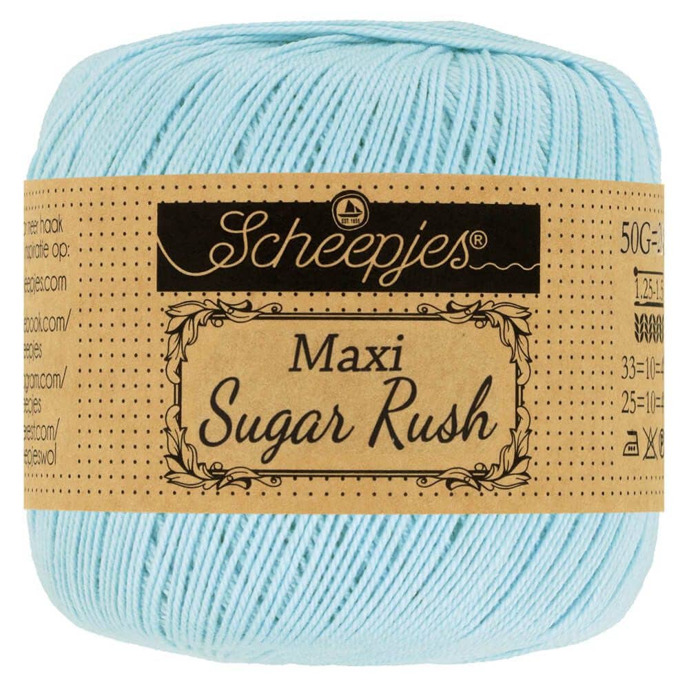 Hilo de algodón para crochet, Hilo de algodón mercerizado Scheepjes Maxi  Sugar Rush, Hilo de crochet tamaño 10 para hacer encaje, ovillos de 50  gramos 280 m -  México
