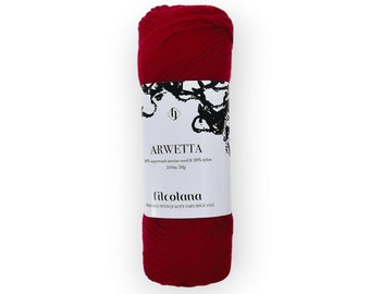 FILCOLANA ARWETTA Merinowolmix, Sokgewichtgaren, Garen voor sokken, truien, 50 gram 210 meter (230 yards) Kleur van 145 tot 990