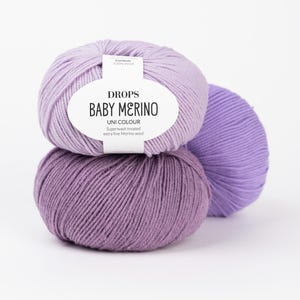Superwash Merino Wool Drops BABY MERINO Fingering Weight Yarn 50g 191 Yards image 15