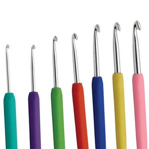 Individual crochet hooks - ergonomic crochet hooks - soft grip hook - crochet gift - crochet tools - crochet supplies and tools image 1