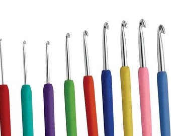 Individual crochet hooks - ergonomic crochet hooks - soft grip hook - crochet gift - crochet tools - crochet supplies and tools