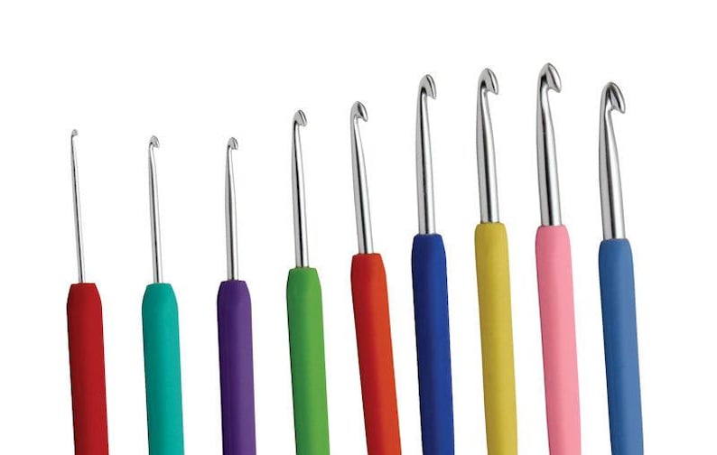 Individual crochet hooks - ergonomic crochet hooks - soft grip hook - crochet gift - crochet tools - crochet supplies and tools image 1