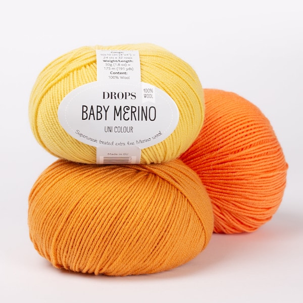 Superwash merino wool yarn - Yarn for baby - Natural fiber yarn - Sport weight yarn - Soft wool - Knitting yarn - Yarn for blanket