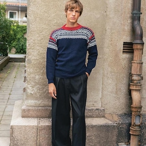 Patrón de tejido para suéter Marius para hombre y mujer: hilo Sandnes 2510, inglés (estampado) - disponible solo con hilo Sandnes