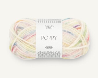 Sandnes Garn POPPY filato tubolare di alpaca e cotone superfine per lavorare a maglia 50 grammi 110 metri (120 iarde) Filato di peso ingombrante