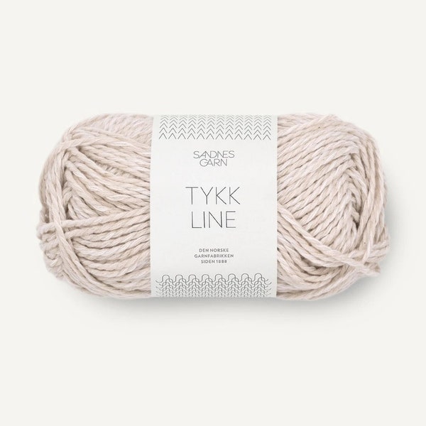 Sandnes Garn TYKK LINE Fils de coton, de viscose et de lin Poids Aran pour le printemps-été 50 g 60 mètres Poids peignée