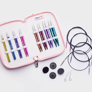 Zing 3.5 inches Interchangeable knitting needles set - Size US4-US11/3.5mm-8.00mm - KnitPro Zing Deluxe Interchangeable needle set - 8 pairs