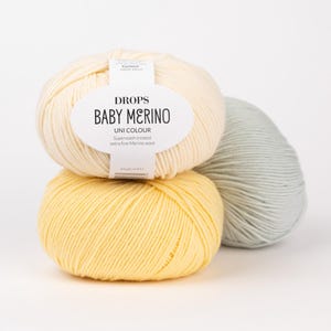 Superwash Merino Wool Drops BABY MERINO Fingering Weight Yarn 50g 191 Yards image 14