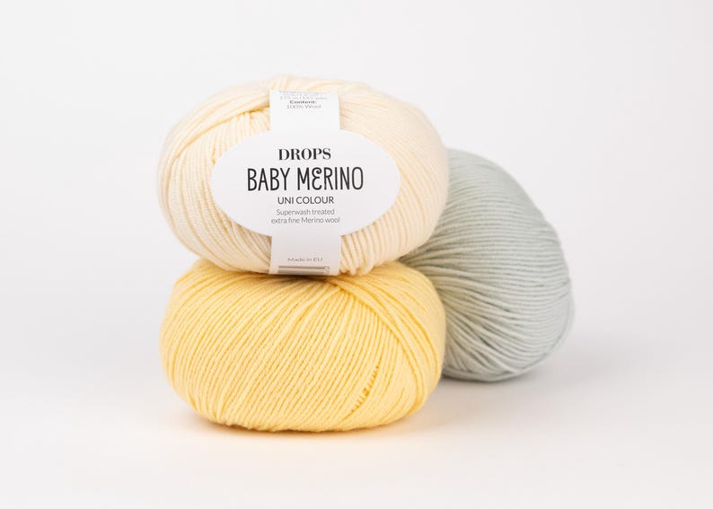Superwash Merino Wool Drops BABY MERINO Fingering Weight Yarn 50g 191 Yards image 14