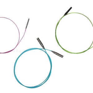 Câbles interchangeables Hiyahiya pour pointes d'aiguilles à tricoter - cordon pour aiguilles à tricoter - miniatures, petites, grandes tailles
