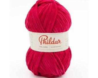 Fil chenille PHILDAR CHERI / Fil à crochet - Fil amigurumi - Fil à tricoter pour couverture de bébé - Fil pour cardigan tendance, chapeaux