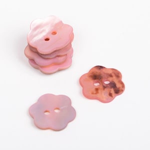 Roze parelmoer bloemknop: blush schelp, 15 mm (1 stuk)