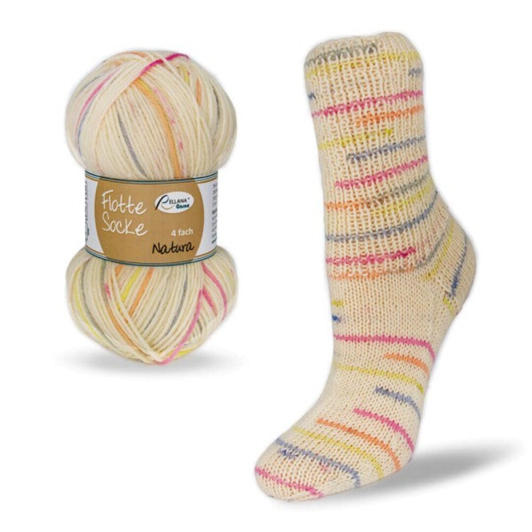 Yarn for Socks Knitting Rellana NATURA 100 G 420 M, Superwash Sock Yarn