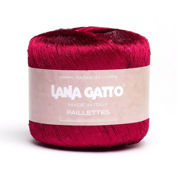 Lana Gatto PAILLETTES sequin yarn 25 g 195 m Luxury thread, Lace yarn