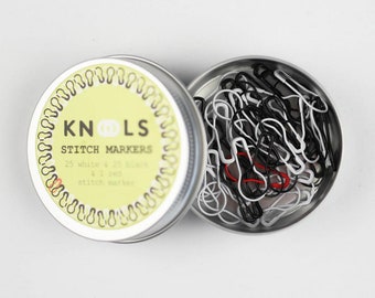 Stitch markers for knitting - KNOOLS removable stitch markers - Metal stitch markers - Knitting markers set of 50