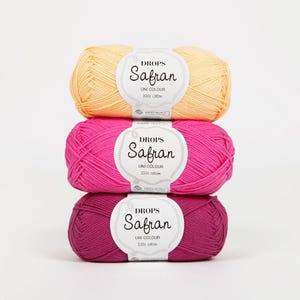 DROPS SAFRAN 100% Egyptian Cotton Yarn, Soft & Durable Knitting Crochet Yarn, Amigurumi image 15