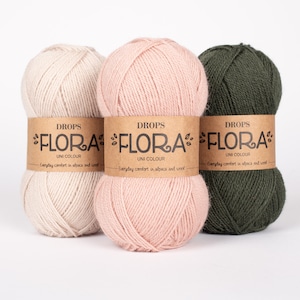 Alpaca and Wool yarn DROPS FLORA Yarn for knitting Sock yarn Crochet yarn Thin yarn Wool blend yarn image 1