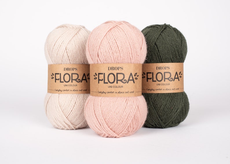 Alpaca and Wool yarn DROPS FLORA Yarn for knitting Sock yarn Crochet yarn Thin yarn Wool blend yarn image 1
