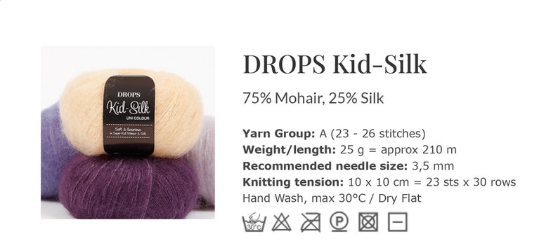 Mohair yarn, Kid mohair, DROPS Kid-Silk, Lace yarn, Mohair silk yarn, Knitting yarn, Yarn for knitting, Wool yarn, Super kid mohair, image 3