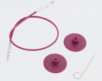 Cavi girevoli in acciaio inossidabile KnitPro per ferri da maglia circolari intercambiabili - Cavo in metallo rivestito per ferri da maglia